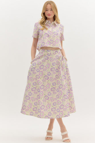 Lilac Flower Pearl Set