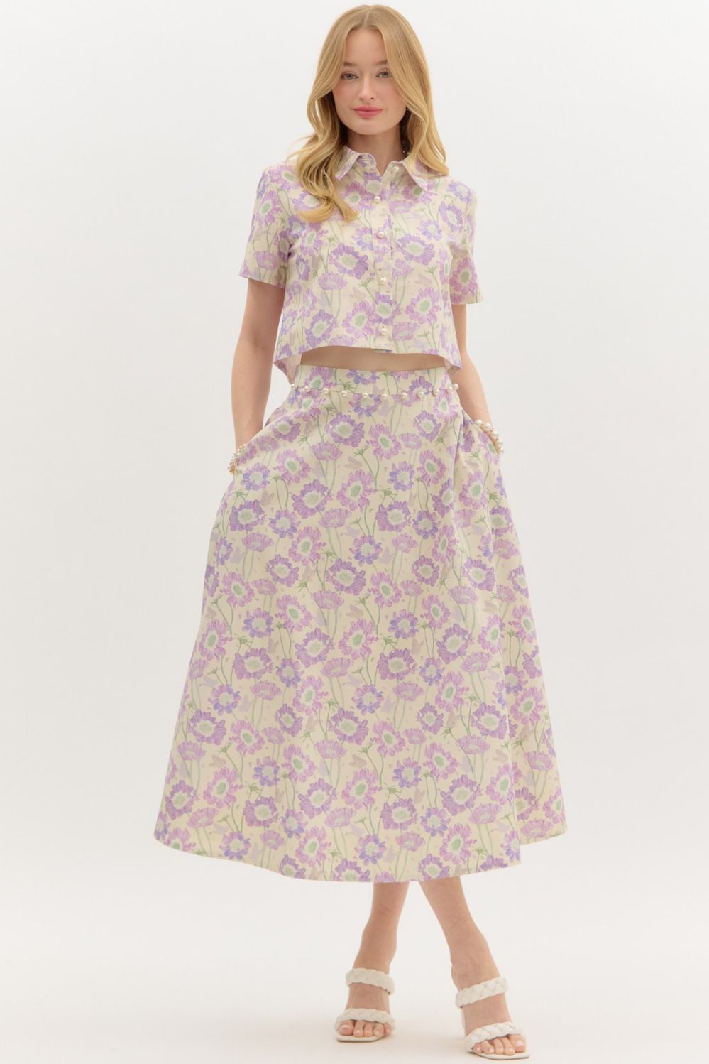 Lilac Flower Pearl Set