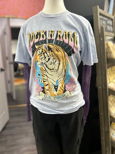 Rock N Roll Tiger Graphic Tee Blue
