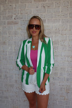 Load image into Gallery viewer, Vertical Striped Relaxed Blazer Green