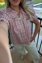 Load image into Gallery viewer, Powder Pink Plaid Blouse