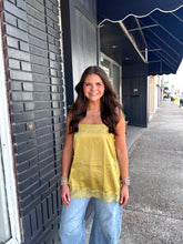 Load image into Gallery viewer, Chartreuse lace tank