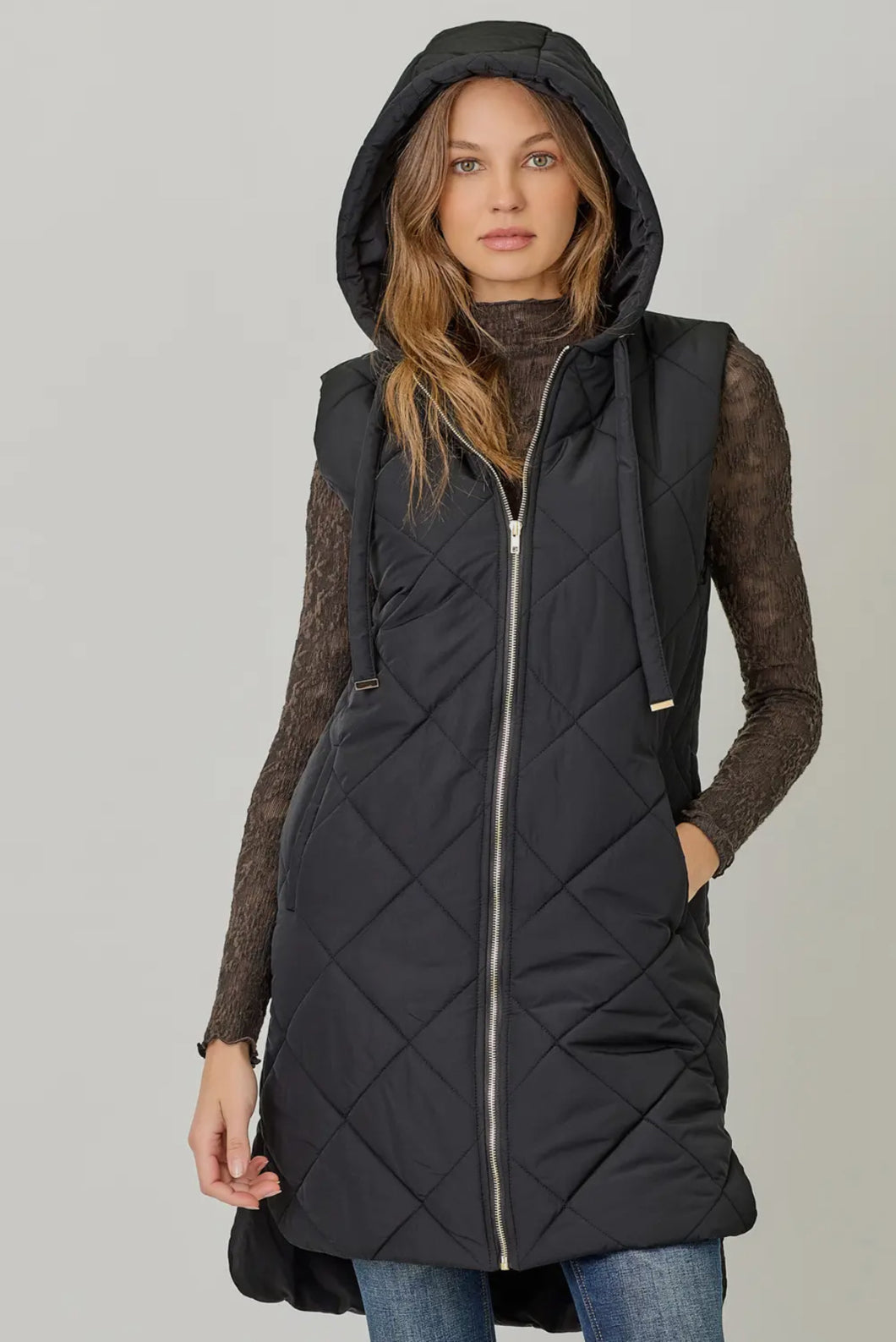 Black Quilted Puffer Vest
