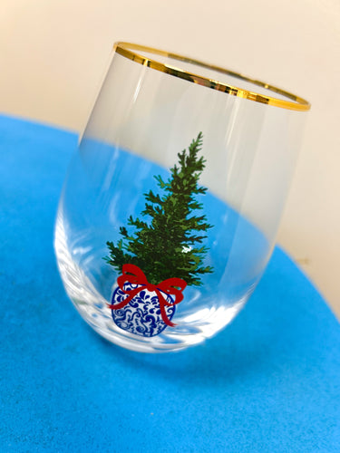 MS Chinoiserie Tree Wine Glass