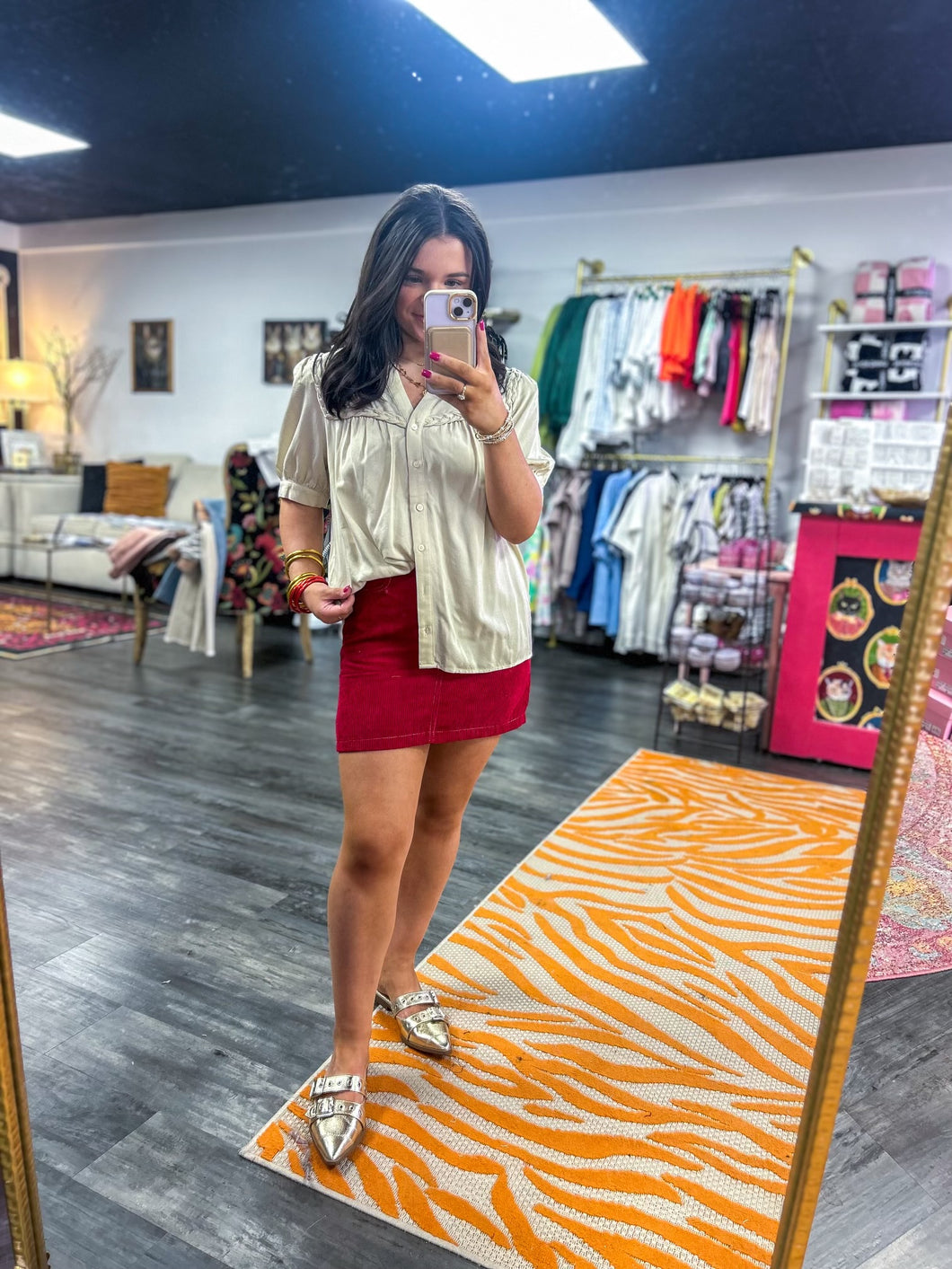 Red Bow Mini Skirt