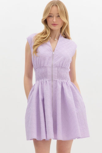 Lovely Lavender Scrunch Waist Dress