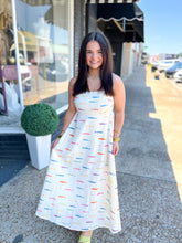 Load image into Gallery viewer, Fish Print Midi Dress