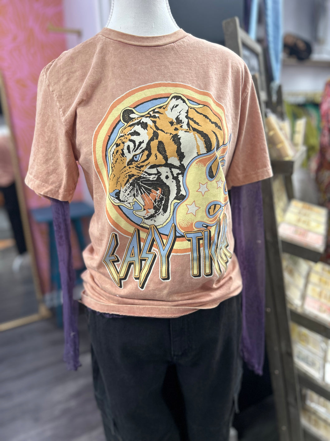 Easy Tiger Graphic Tee Coral