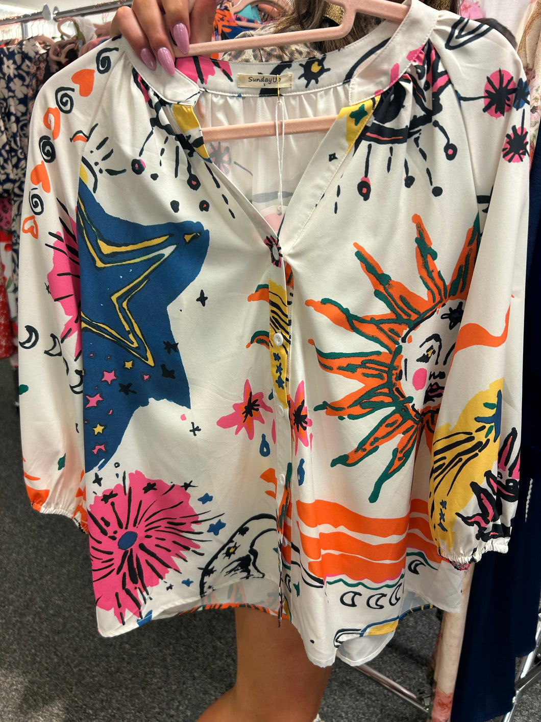 Sun & Moon Button Down Blouse