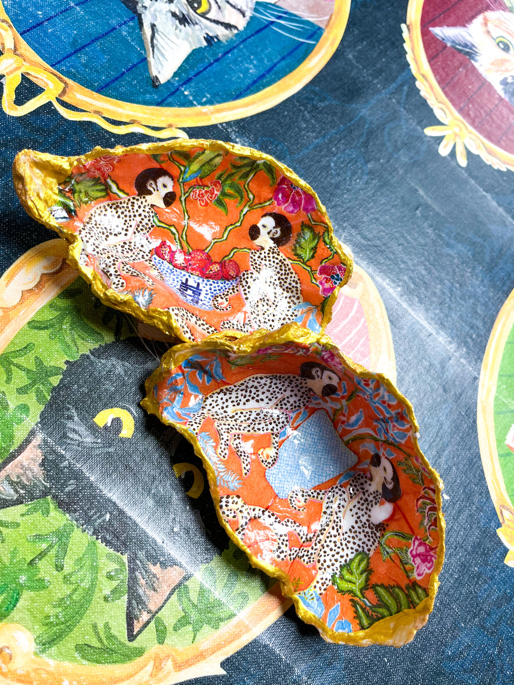 Colorful Safari Oyster Trinket Tray