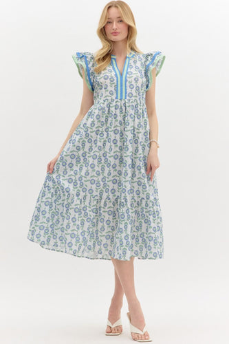 Liz Flower Midi Mint