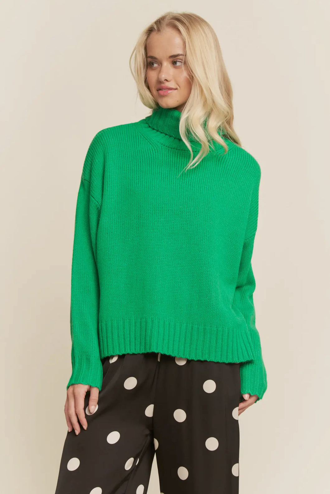 Green Turtleneck Sweater