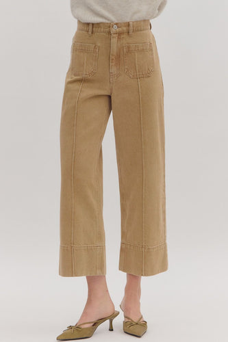 Whit Wide Leg Denim Camel
