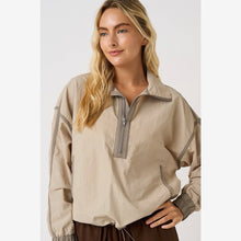 Load image into Gallery viewer, Stone/Khaki Windbreaker Top