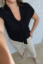 Load image into Gallery viewer, Black Tie Sweater Top