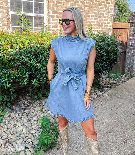 Cut It Out Denim Dress
