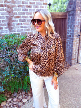 Load image into Gallery viewer, Wild Grace Leopard Tie Blouse