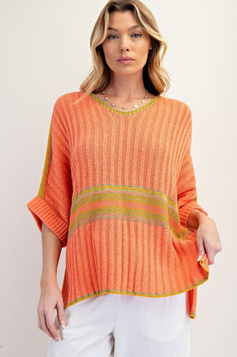 Tangerine Oversized Knitted Top