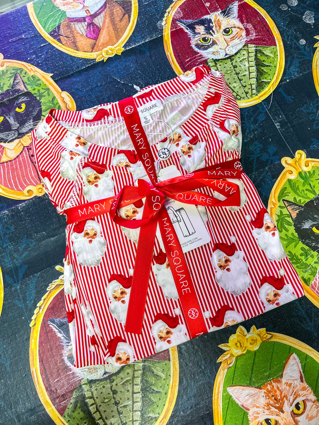 Mary Square Red Santa Baby Pajama Set