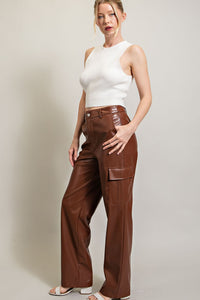 Chocolate Cargo Pants Leahter