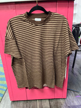 Load image into Gallery viewer, Living in Stripes Tee Brown