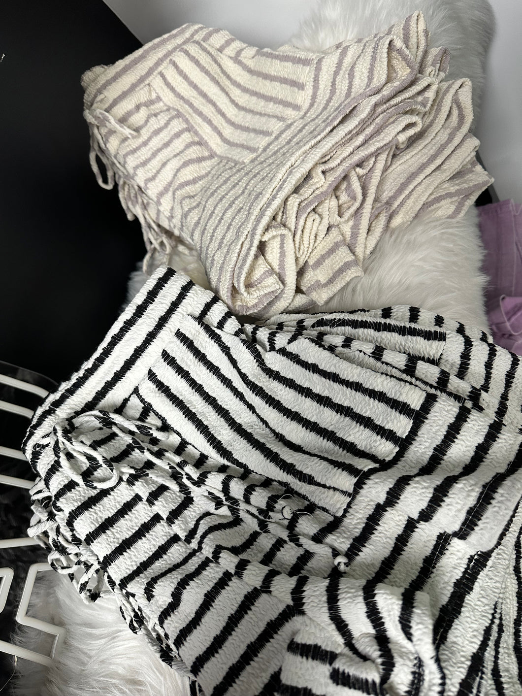 Sal Striped Shorts Taupe