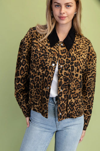 Leopard Denim Jacket