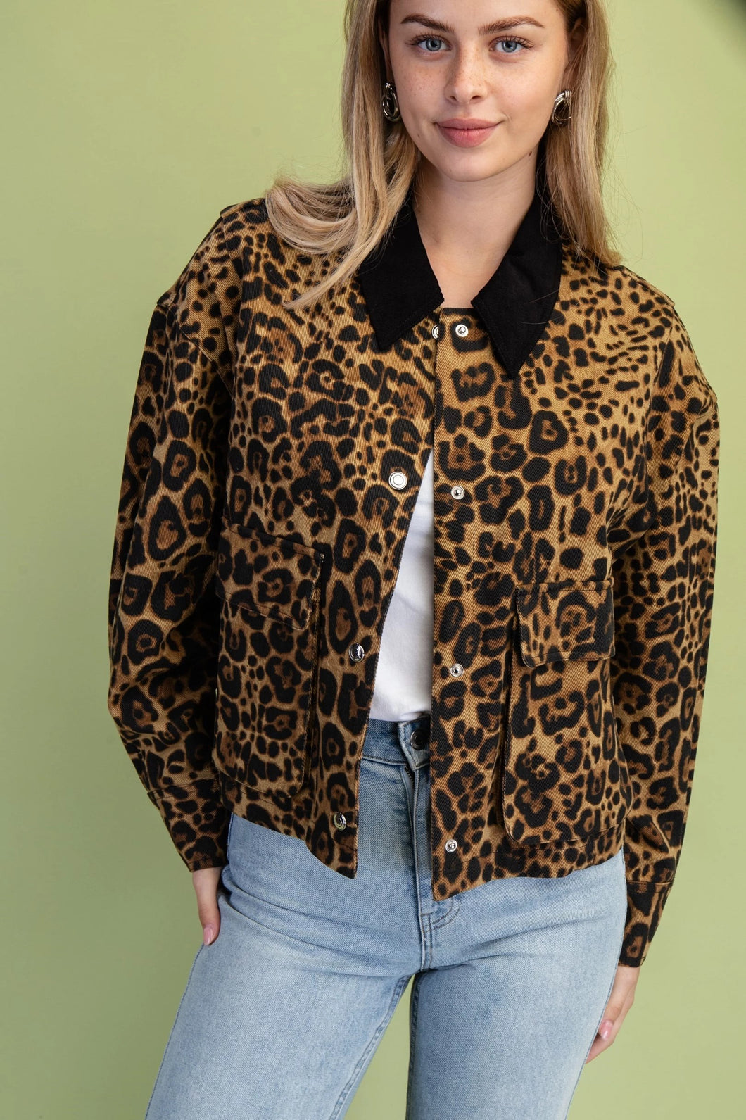 Leopard Denim Jacket