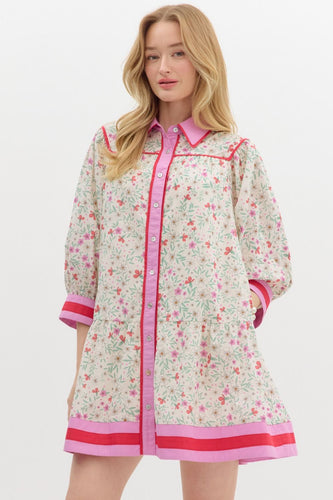 Mixed Pink Floral Dress