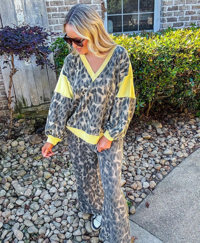 Olive Honey Leopard Top