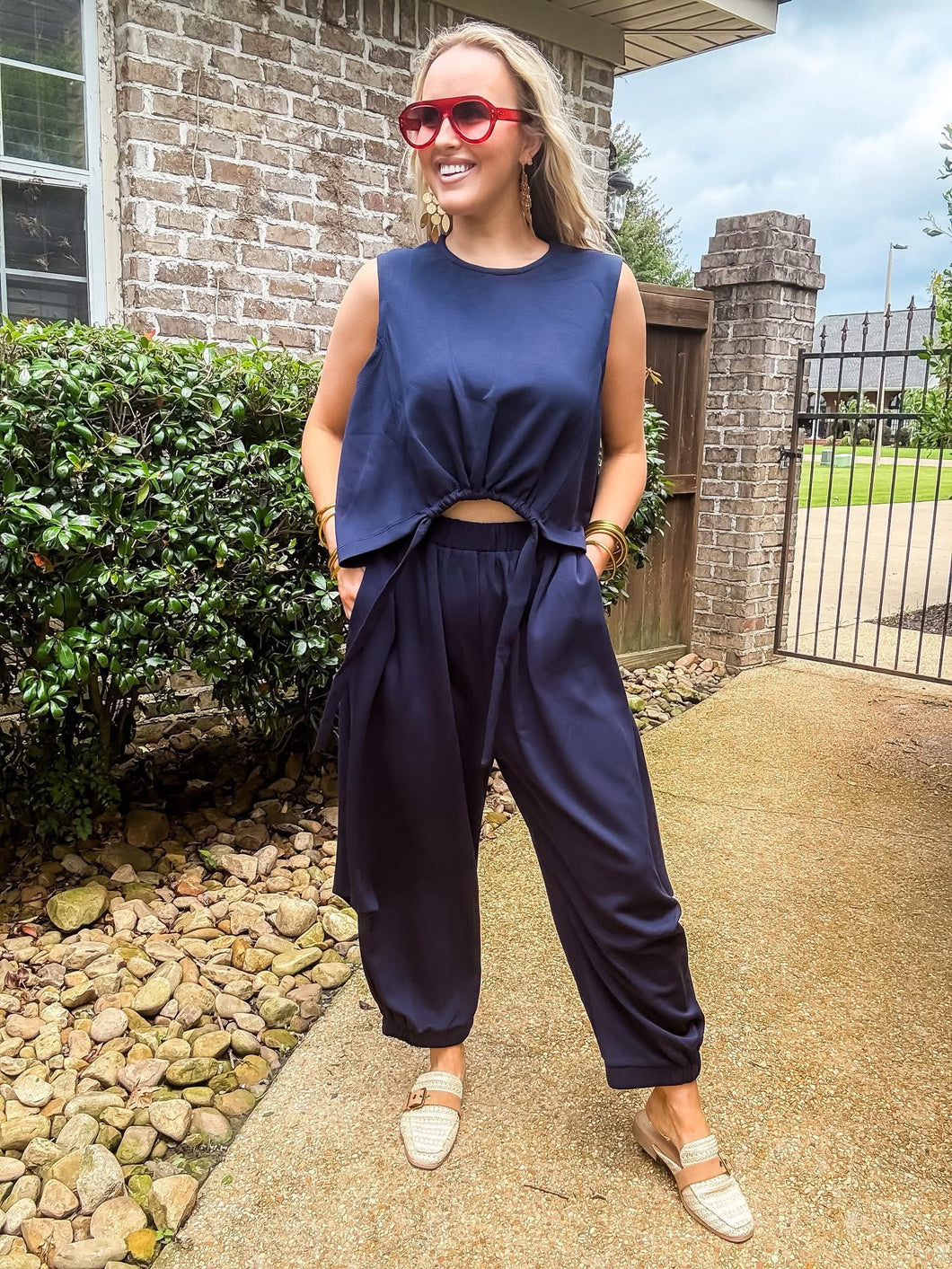 Bubble Navy Pant Set