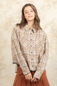 Dylan Plaid Flannel Taupe