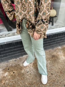 Zika Wide Leg Pants Olive