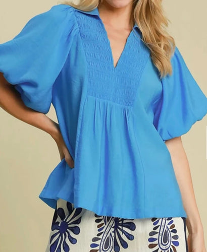 Ocean Smocked Top