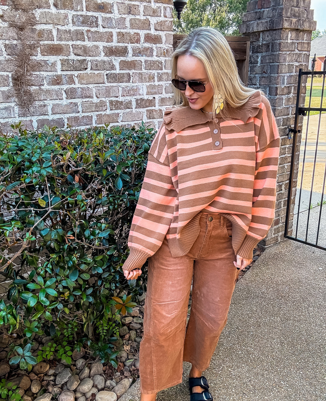 Macchiato Striped Sweater Top
