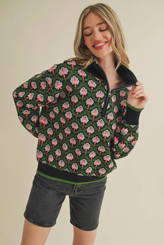 Mill Zip Pullover Black