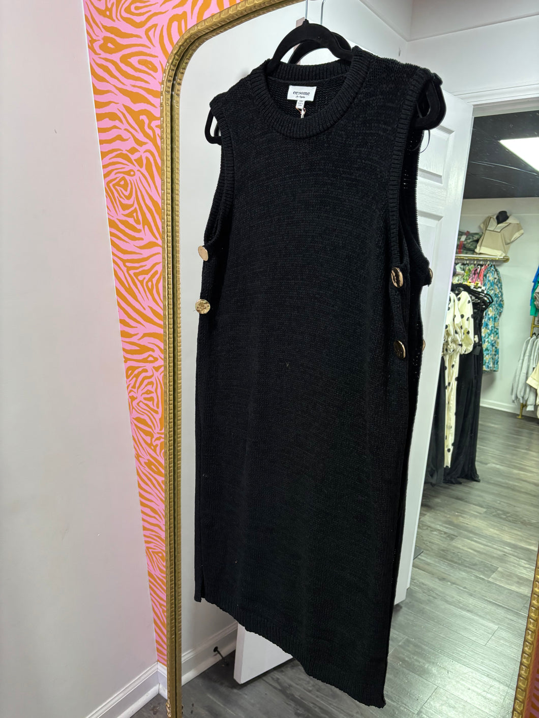 Black Side Slit Maxi Top