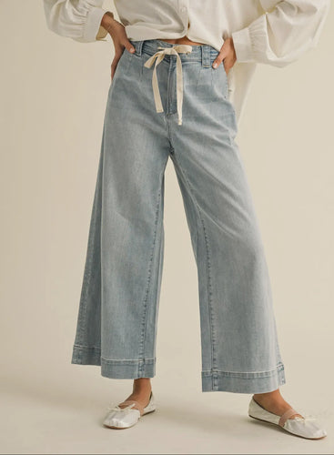 Tie Front Denim Pants
