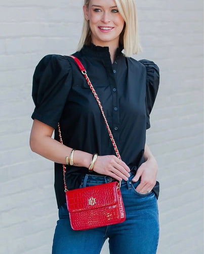 Evelyn Crossbody Red Patent