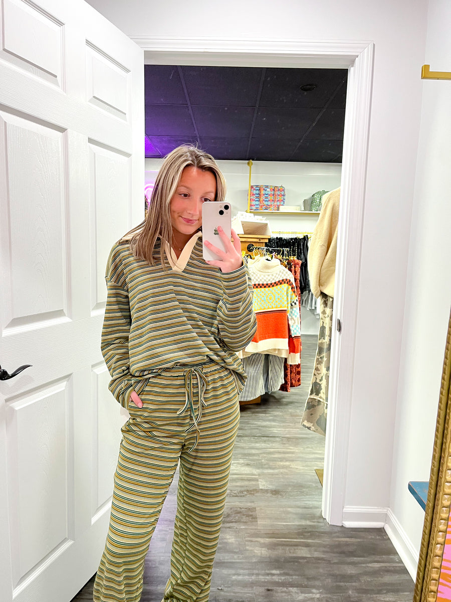 Rugby Style Striped Set Green – Rusty Cat