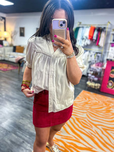 Red Bow Mini Skirt