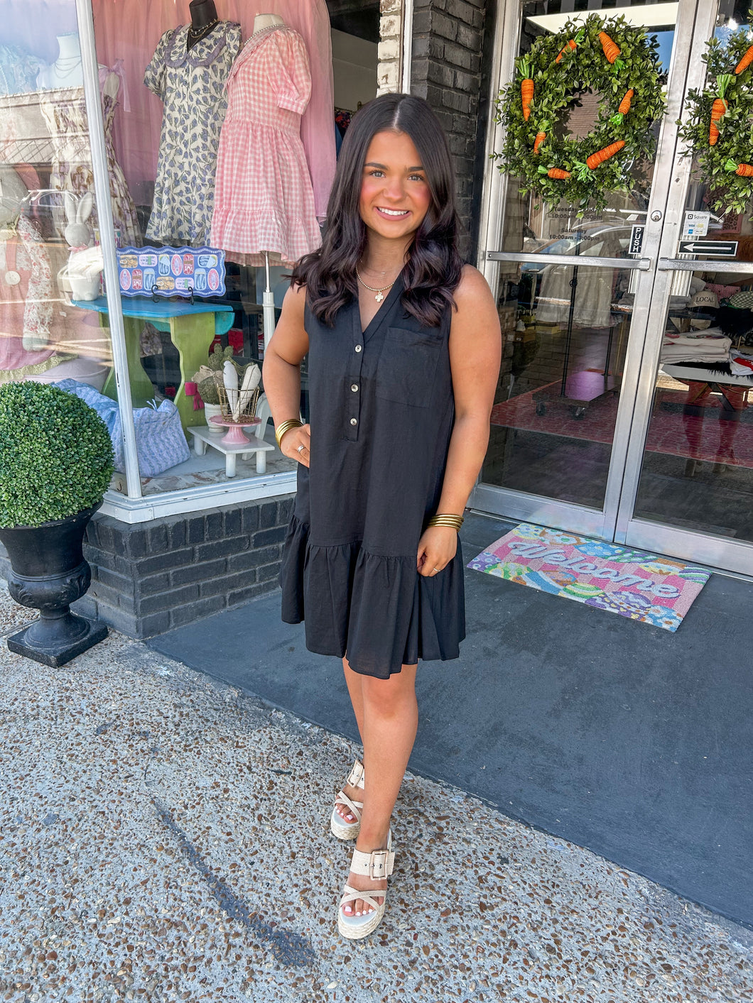 Little Black Drop Waist Dress