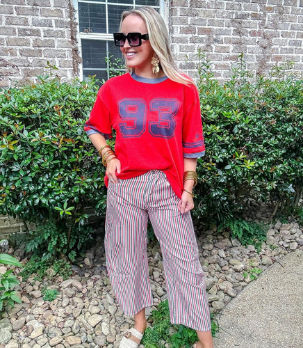 Mineral Striped Barrel Pants Rouge