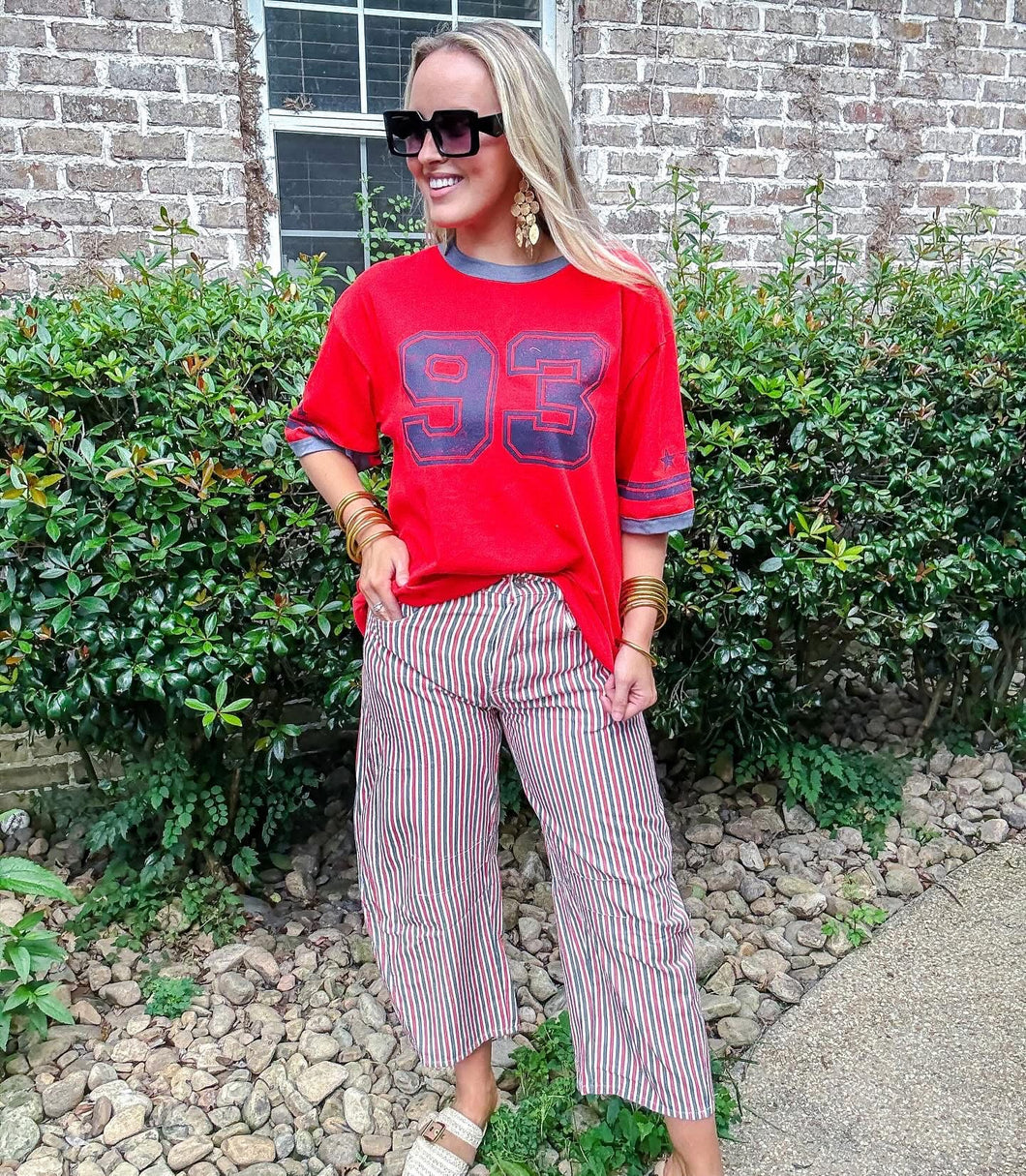 Mineral Striped Barrel Pants Rouge