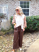 Load image into Gallery viewer, Button Down Mocha Detail Top