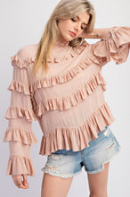 Load image into Gallery viewer, Mela Ruffle Ivory Top