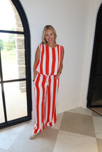 Load image into Gallery viewer, Tomato Red Striped Pant Set