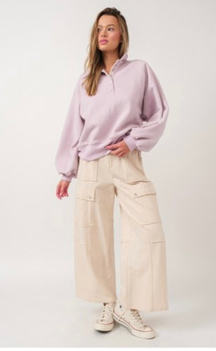 Oatmeal Wide Leg Pants