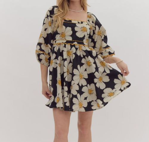 Black Flowers Dress