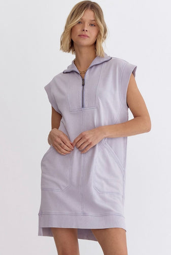 Shaine Zip Detail Dress Periwinkle